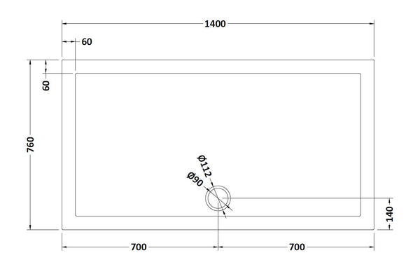 NUIE Rectangular Shower Tray 1400 x 760mm