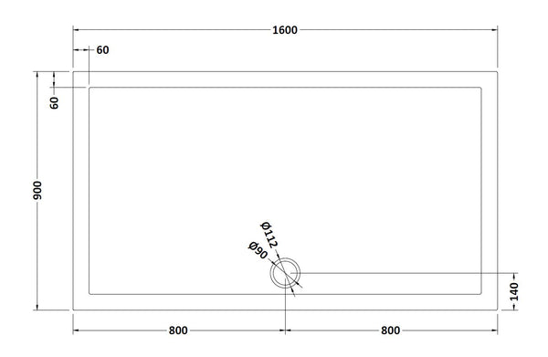 NUIE Rectangular Shower Tray 1600 x 900mm