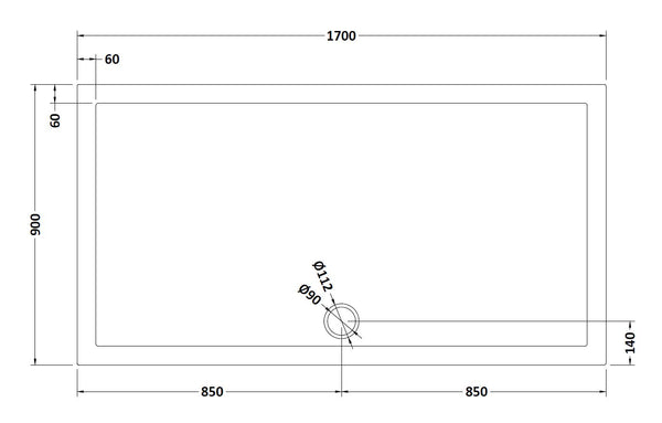 NUIE Rectangular Shower Tray 1700 x 900mm