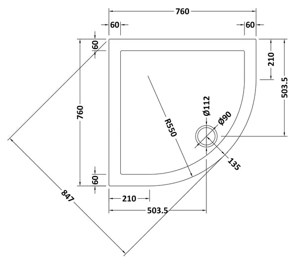 NUIE Quadrant Shower Tray 760 x 760mm