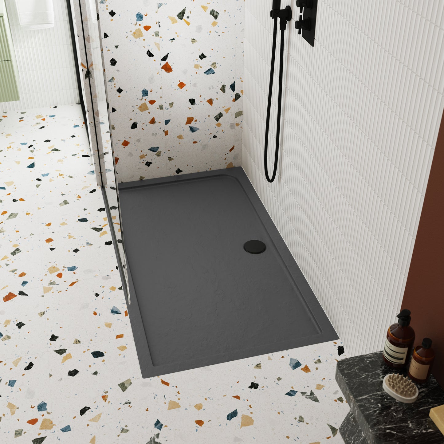 NUIE Black Fast Flow Shower Waste