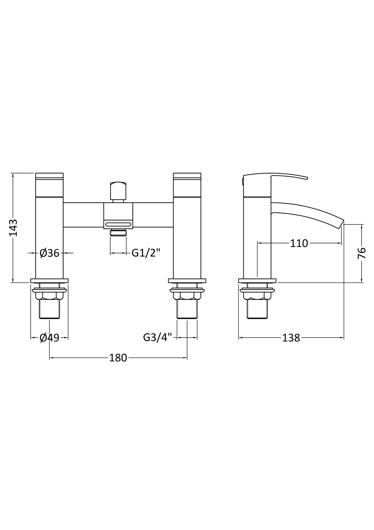 NUIE Bath Shower Mixer