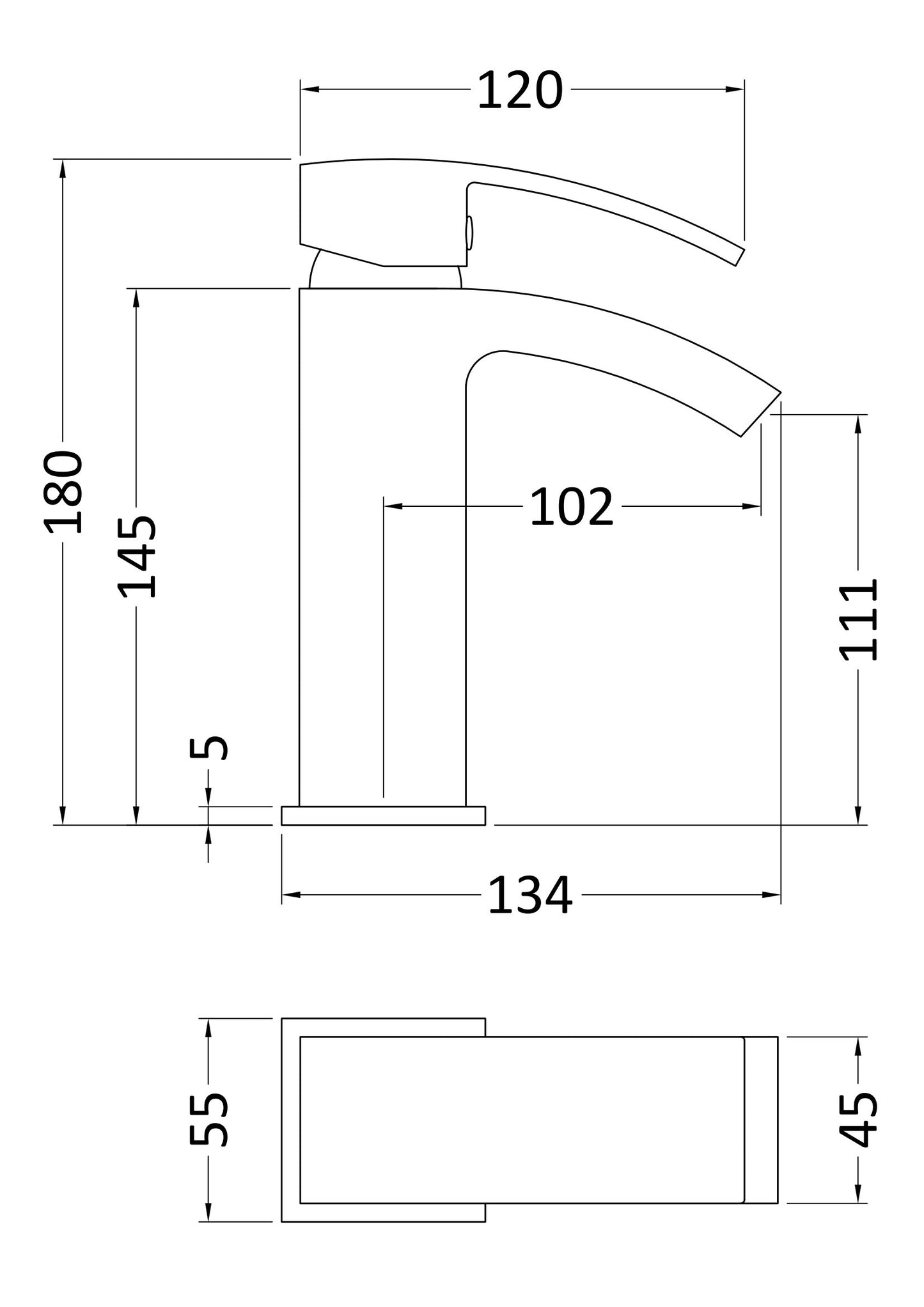 NUIE Midi Mono Basin Mixer