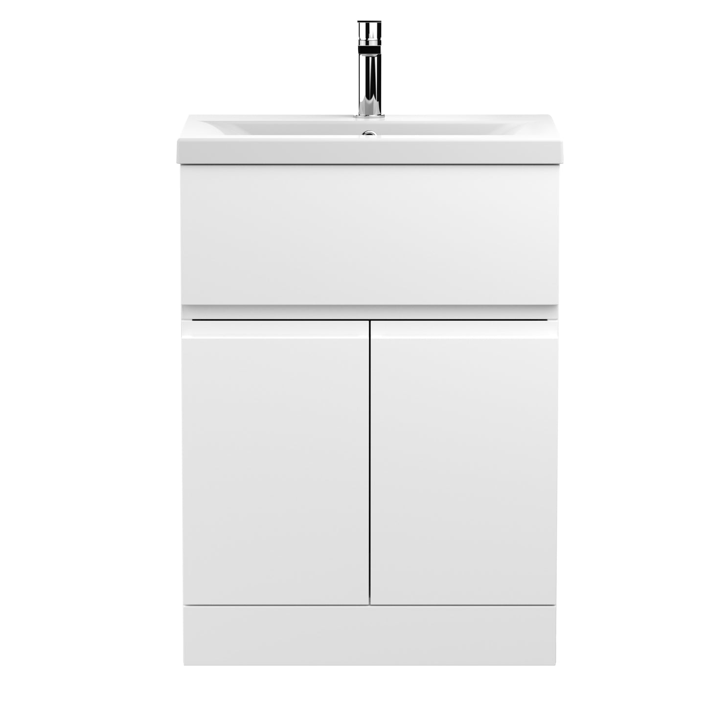 Hudson Reed 600mm Floor Standing 2-Door/Drawer Vanity Unit & Basin 1
