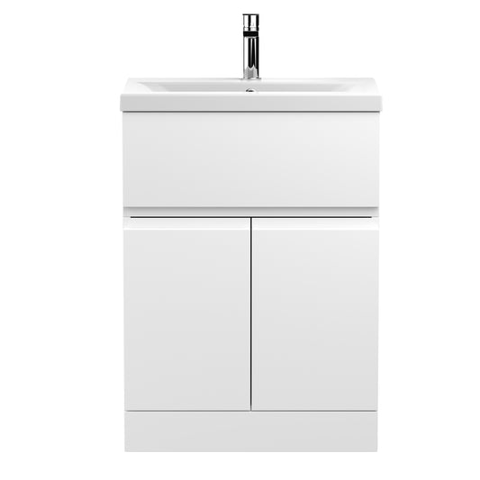 Hudson Reed 600mm Floor Standing 2-Door/Drawer Vanity Unit & Basin 1