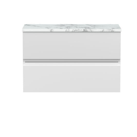 Hudson Reed 800mm Wall Hung 2-Drawer Unit & Laminate Worktop