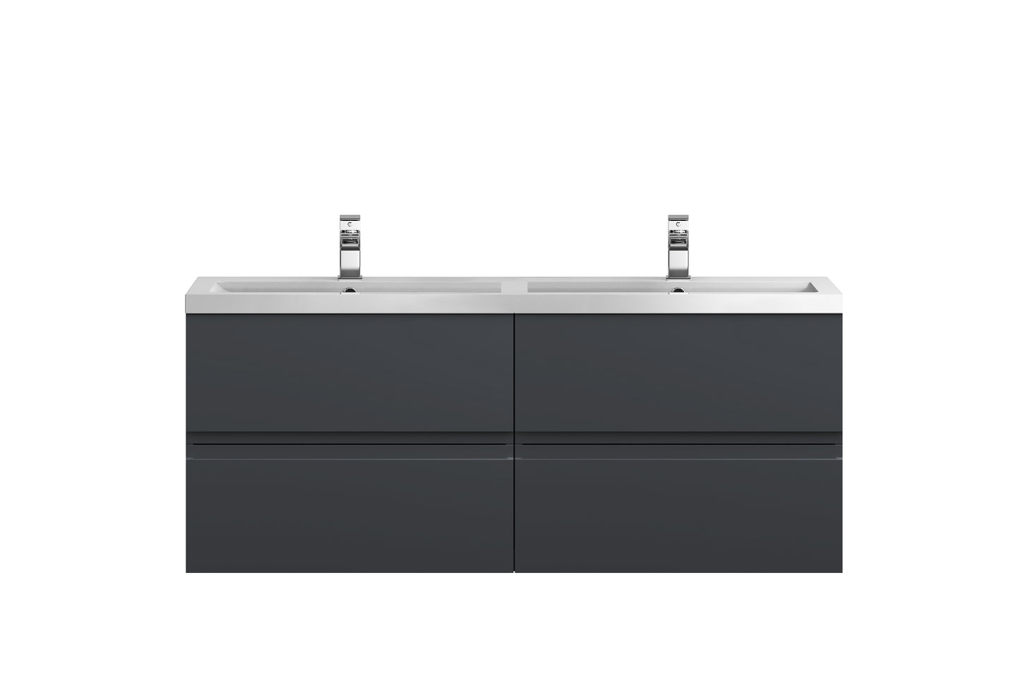 Hudson Reed 1200 Wall Hung 4 Drawer Vanity & Double Basin
