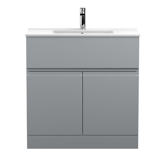 Hudson Reed 800mm Floor Standing 2-Door Vanity Unit & Basin 2