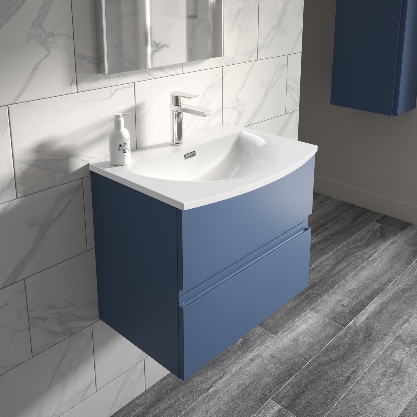 Hudson Reed 500mm Wall Hung 2 Drawer Vanity Unit & Basin 4