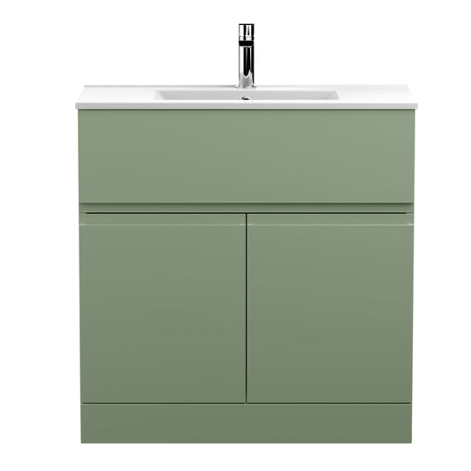 Hudson Reed 800mm Floor Standing 2 Door/Drawer Unit & Basin 2