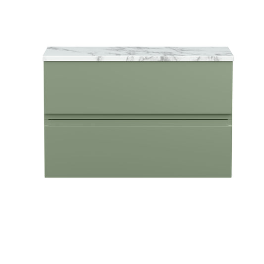 Hudson Reed 800mm Wall Hung 2-Drawer Unit & Laminate Worktop