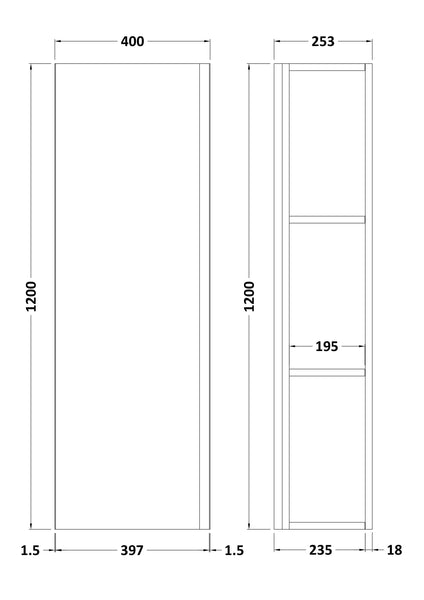 Hudson Reed 500mm Tall Unit