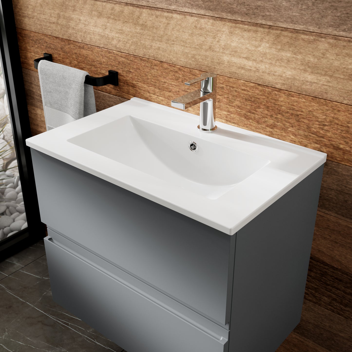 Hudson Reed 800mm Wall Hung 2-Drawer Vanity Unit & Basin 2
