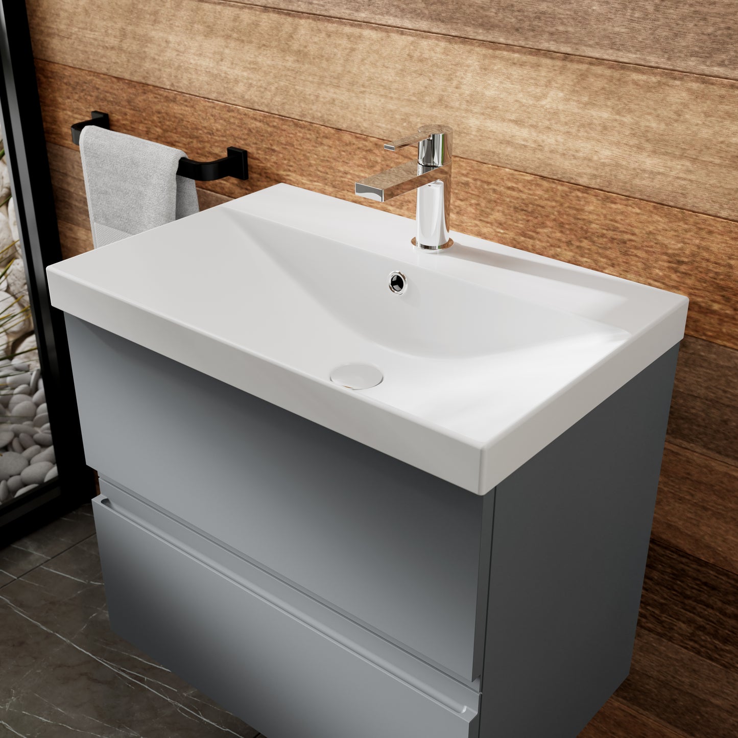 Hudson Reed 800mm Wall Hung 2-Drawer Vanity Unit & Basin 3