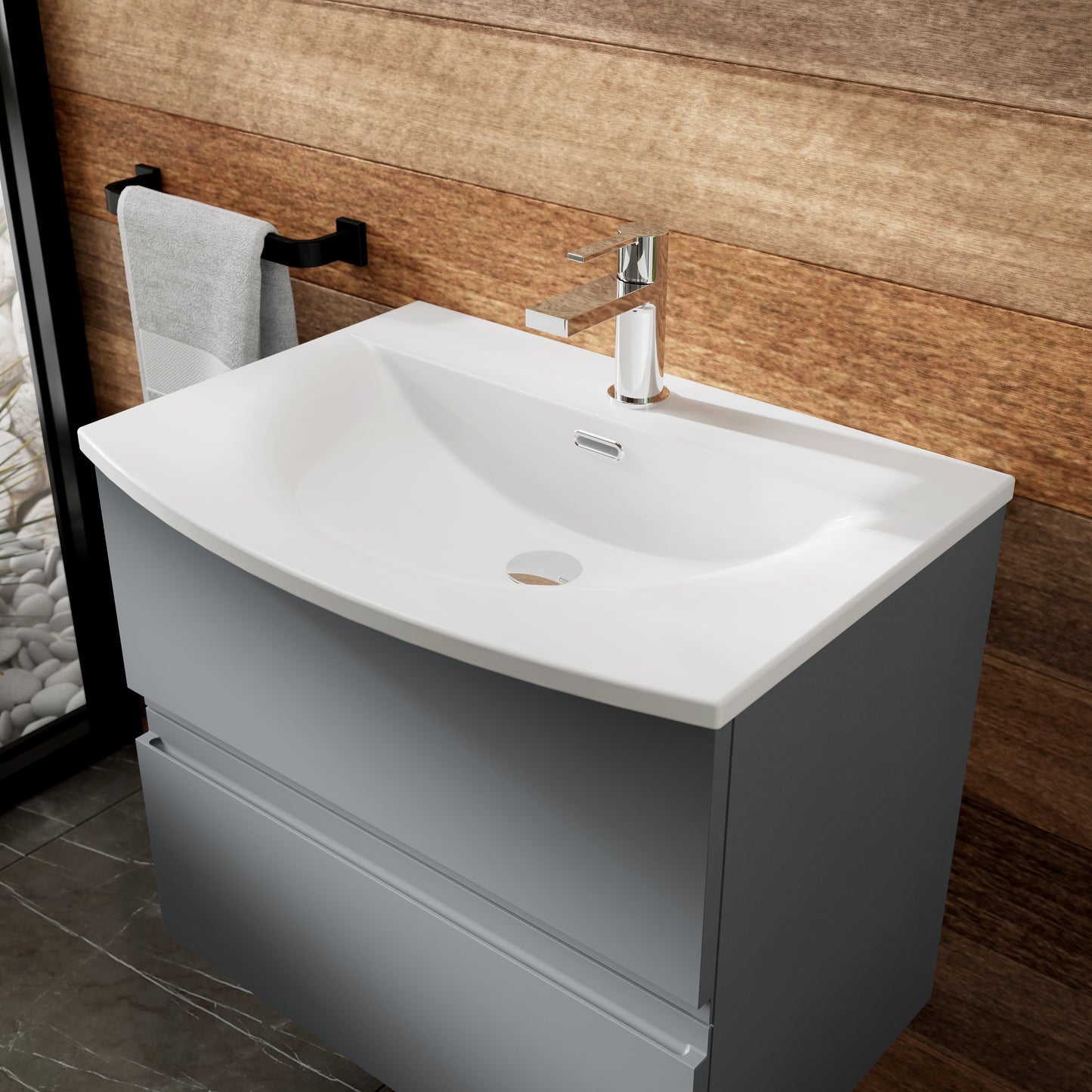 Hudson Reed 500mm Wall Hung 2 Drawer Vanity Unit & Basin 4