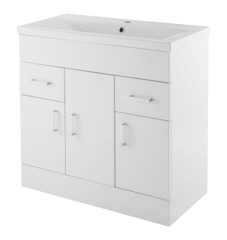 NUIE 800mm Floor Standing Cabinet & Mid-Edge Basin