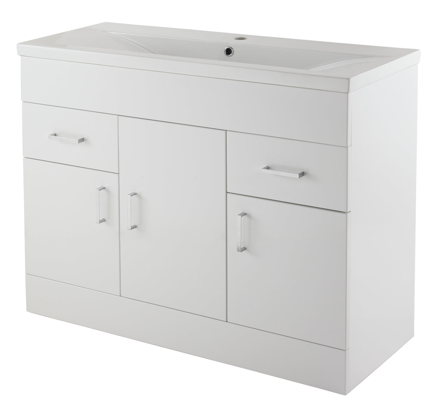 NUIE 1000mm Floor Standing Cabinet & Mid-Edge Basin