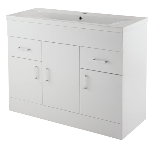 NUIE 1000mm Floor Standing Cabinet & Mid-Edge Basin