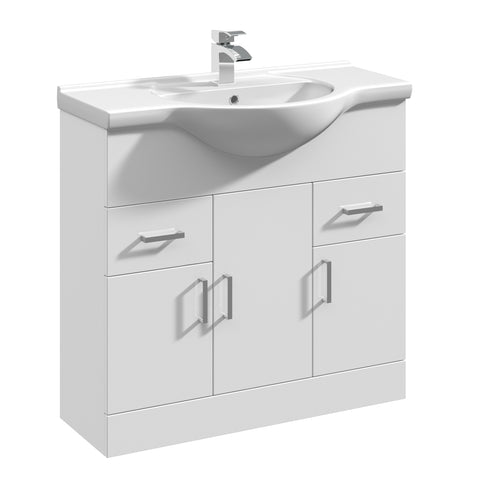 NUIE 850mm Floor Standing Cabinet & Round Basin