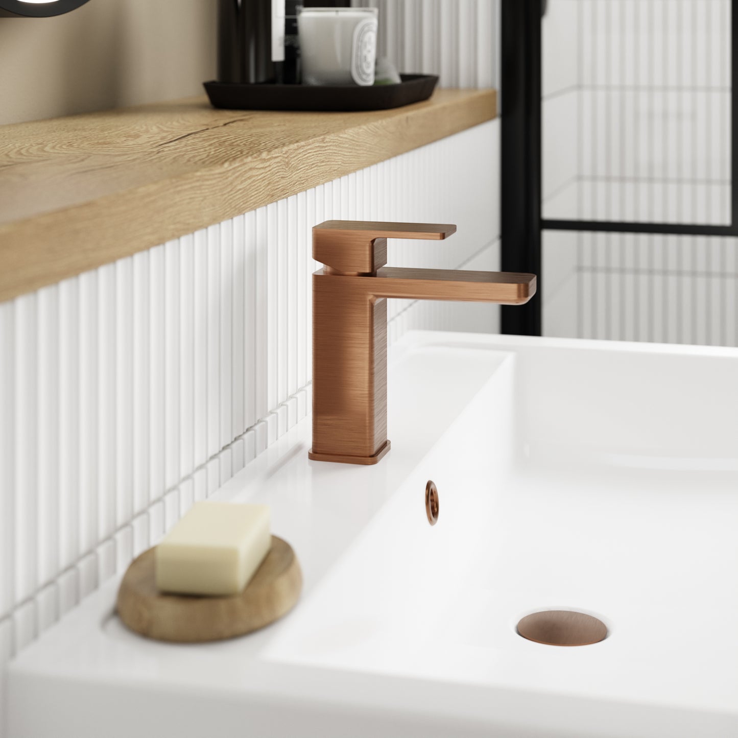 NUIE Mono Basin Mixer with Push Button Waste