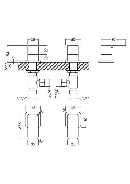 NUIE 3/4" Side Valves