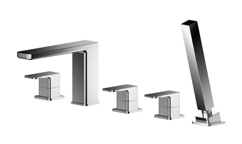 NUIE Deck Mounted 5 Tap Hole Bath Shower Mixer