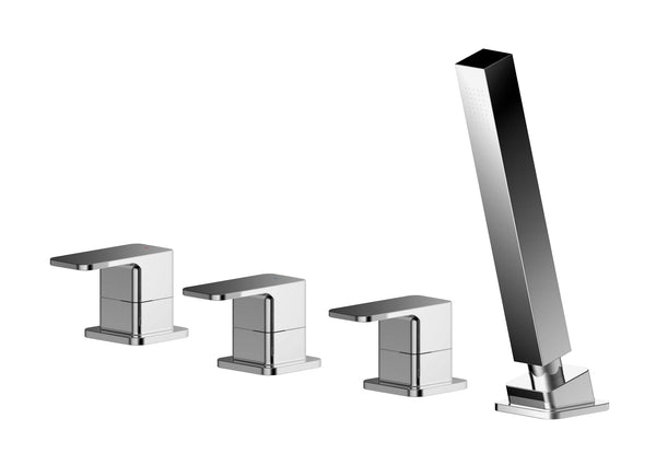 NUIE Deck Mounted 4 Tap Hole Bath Shower Mixer No Spout