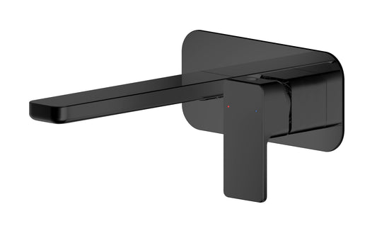 NUIE Wall Mounted 2 Tap Hole Basin Mixer With Plate