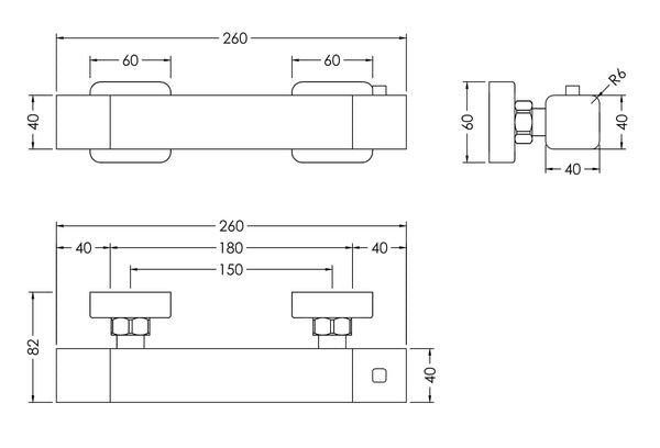 NUIE Thermostatic Bar Valve