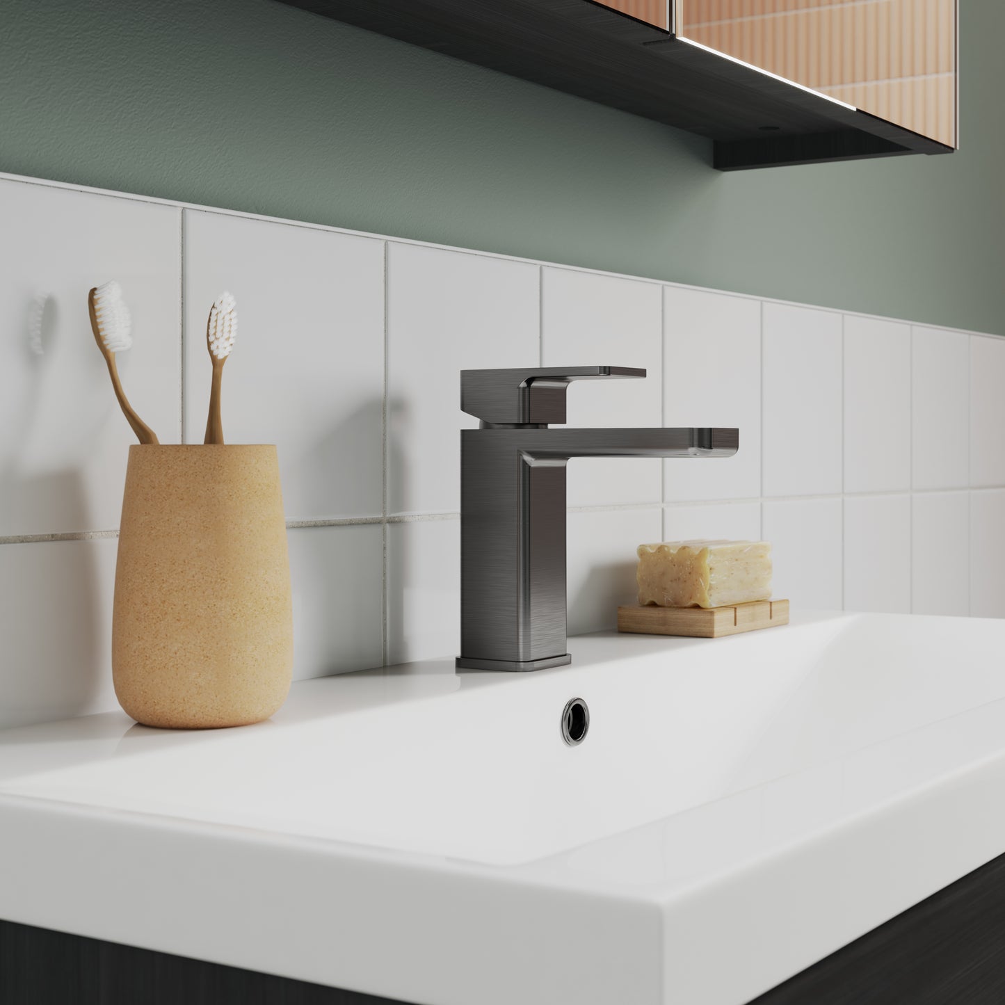 NUIE Mono Basin Mixer With Push Button Waste