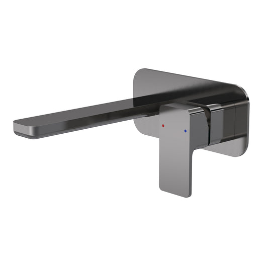 NUIE Wall Mounted 2 Tap Hole Basin Mixer With Plate