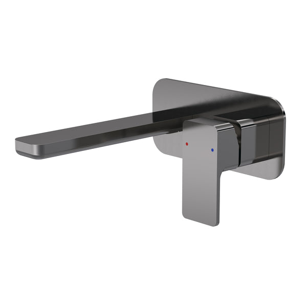 NUIE Wall Mounted 2 Tap Hole Basin Mixer With Plate