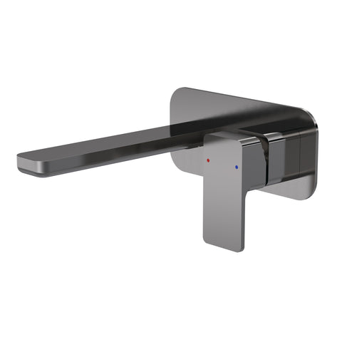 NUIE Wall Mounted 2 Tap Hole Basin Mixer With Plate