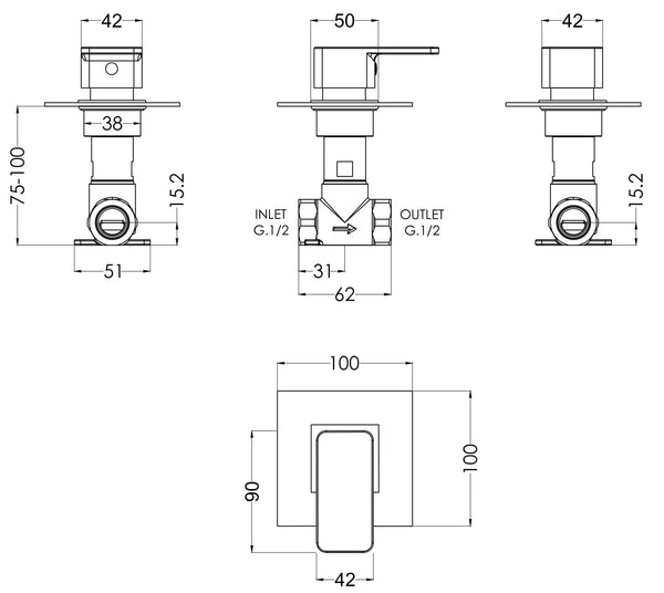 NUIE Concealed Stop Tap