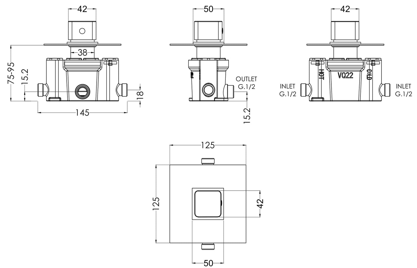 NUIE Thermostatic Temperature Control Valve