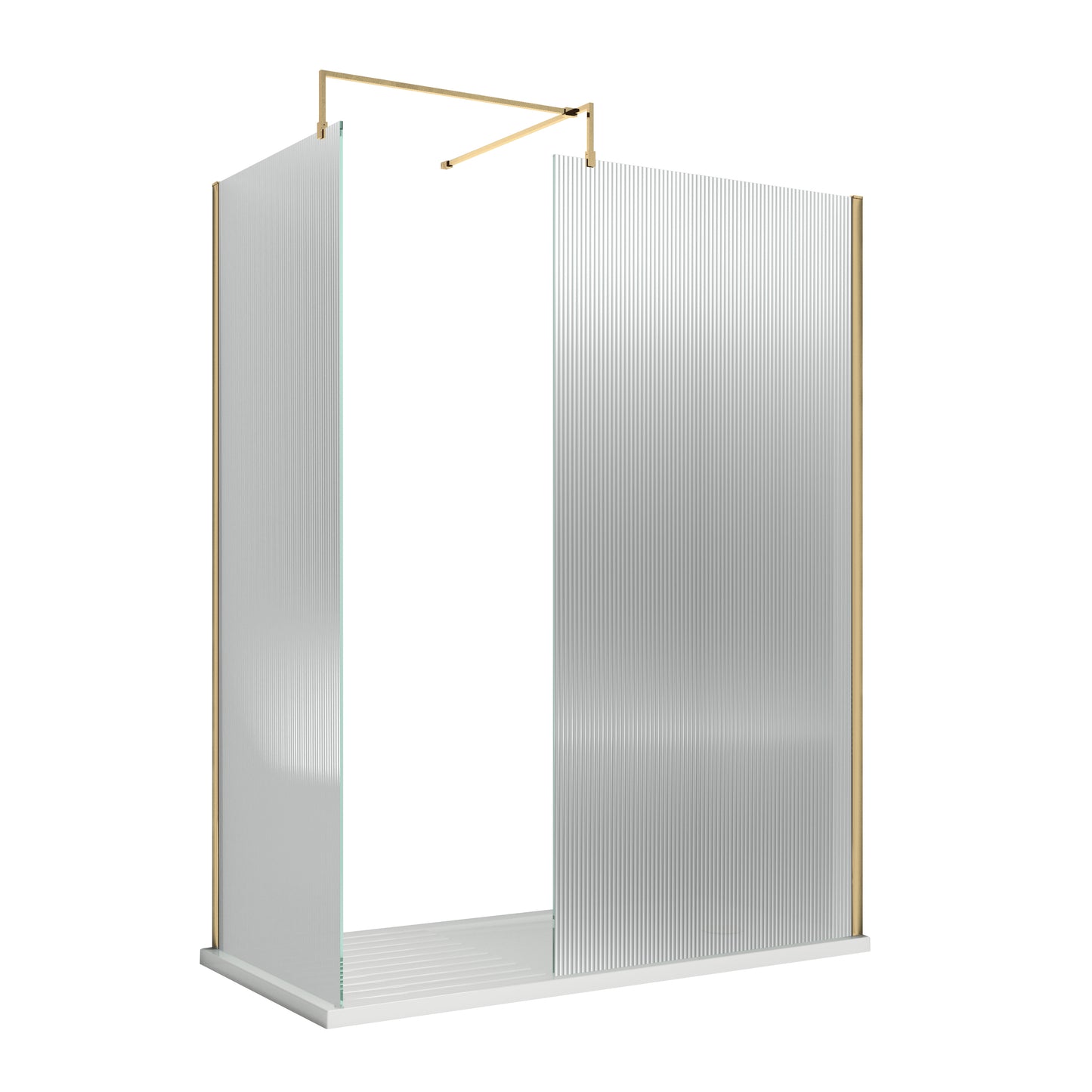 NUIE 1000x1850 Fluted Wetroom Screen Inc' BAR