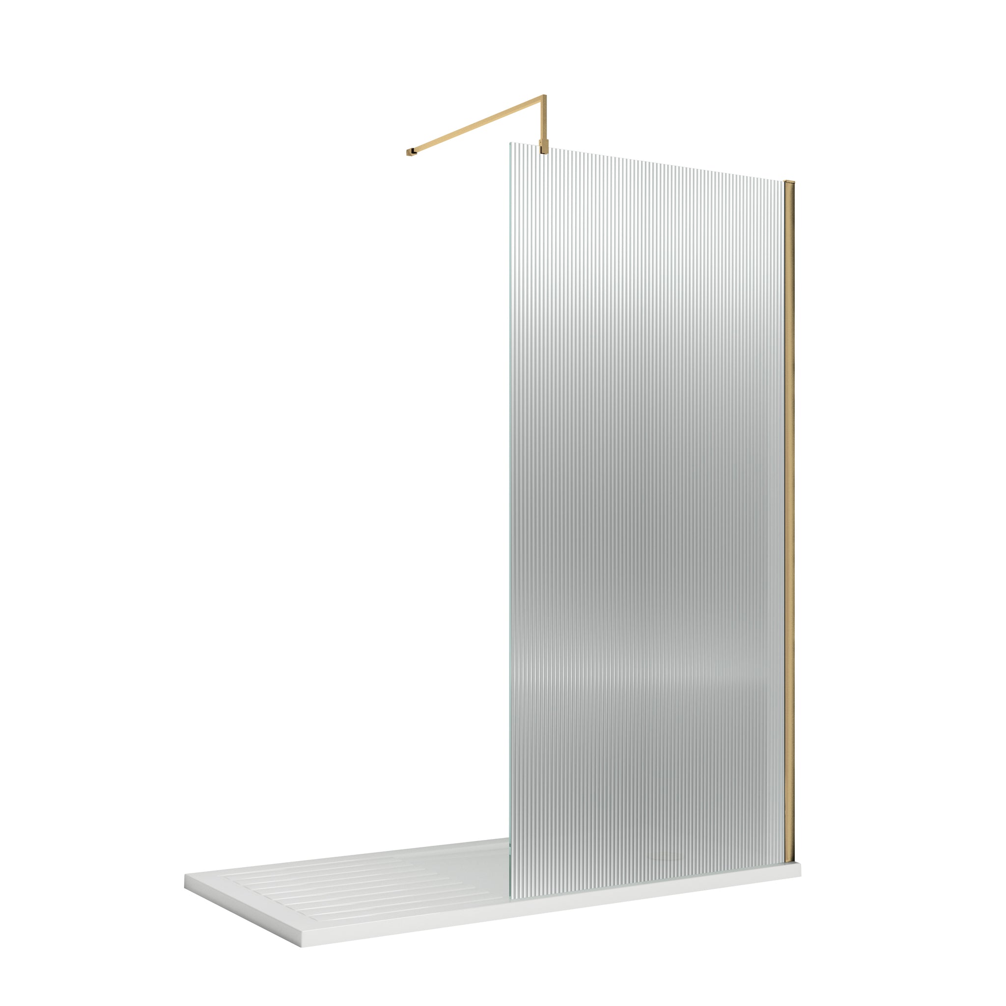 NUIE 1000x1850 Fluted Wetroom Screen Inc' BAR