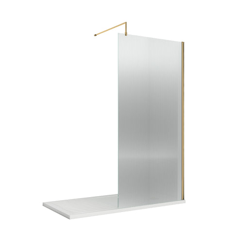NUIE 1000x1850 Fluted Wetroom Screen Inc' BAR