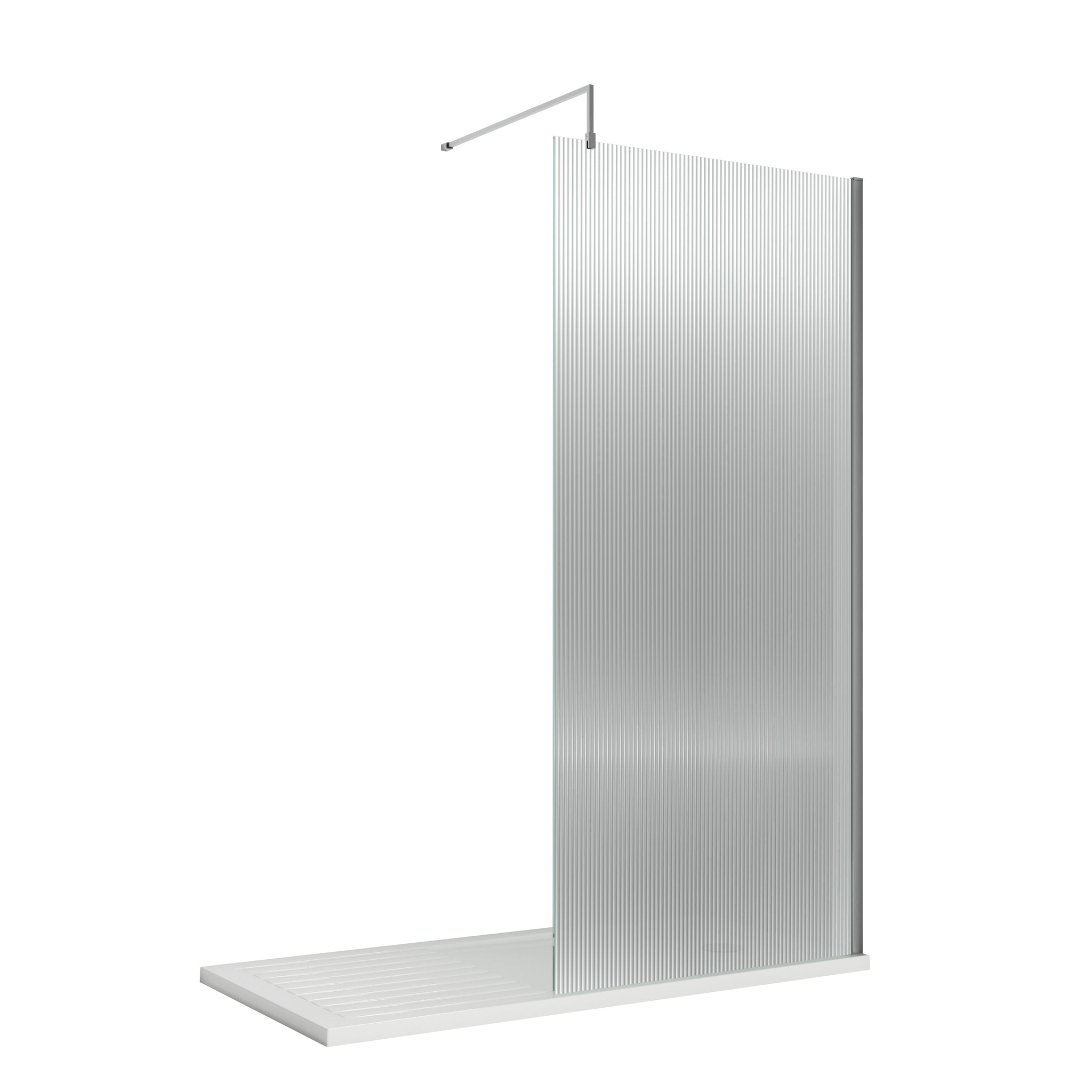 Hudson Reed 1000mm Fluted Wetroom Screen with Support Bar