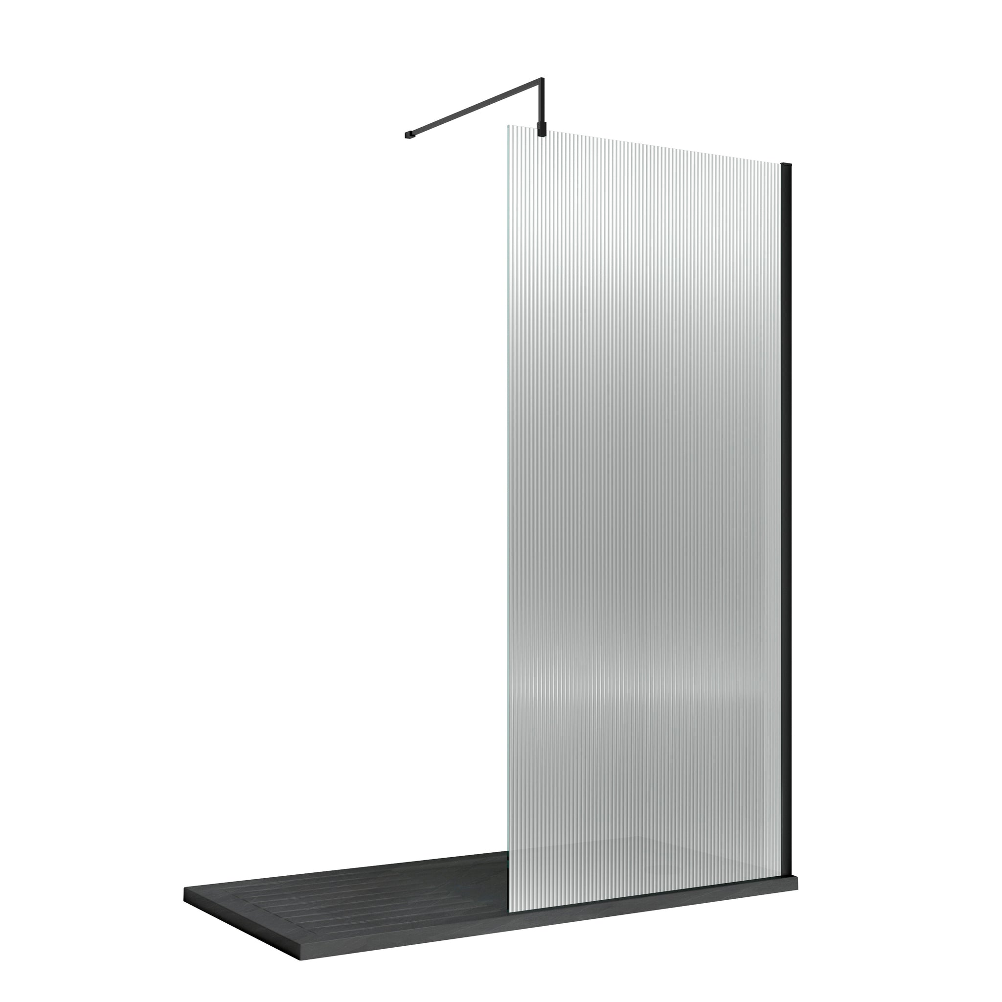 Hudson Reed 1000mm Fluted Wetroom Screen with Support Bar
