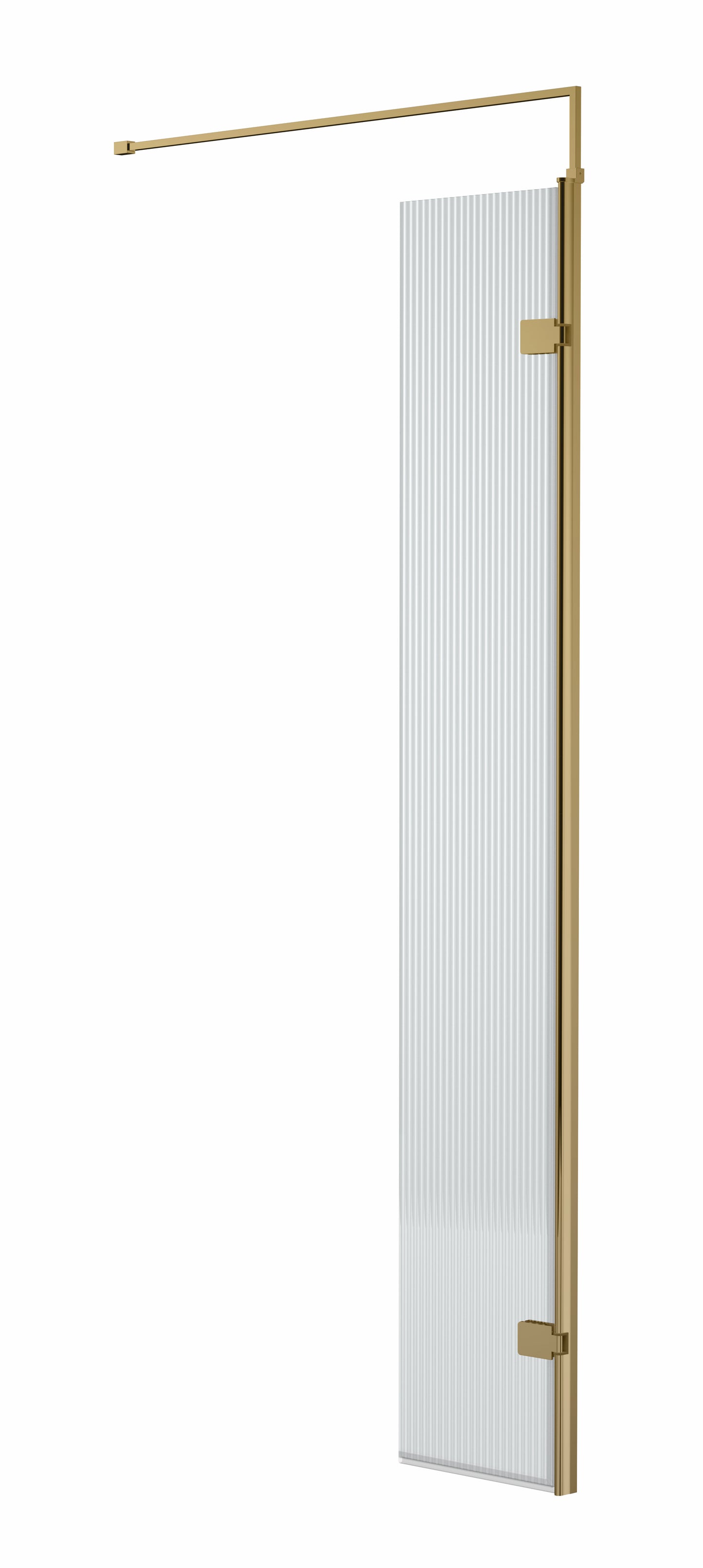 Hudson Reed 300x1950 Fluted Hinged Screen with Support Bar