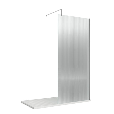 Hudson Reed 900mm Fluted Wetroom Screen with Support Bar