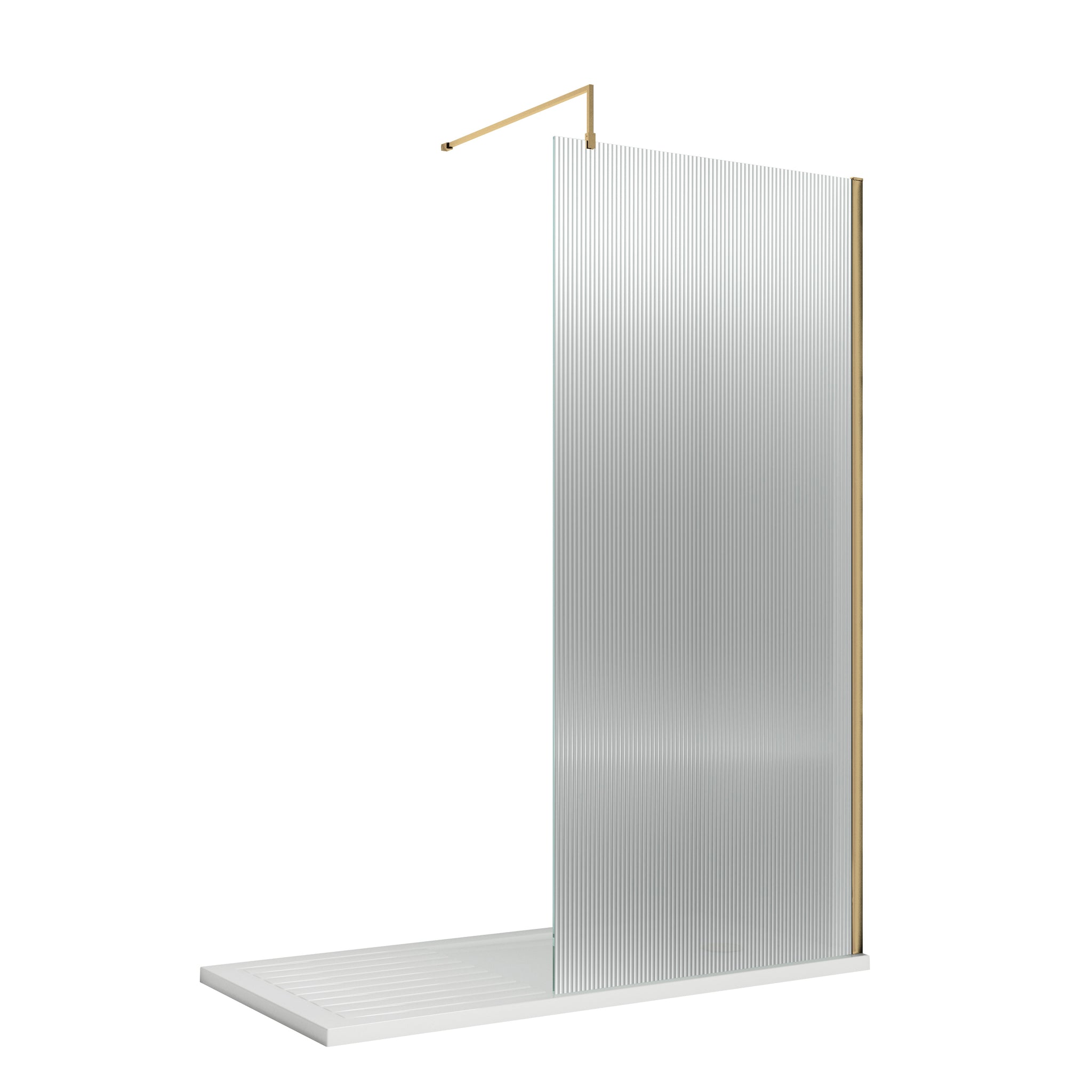 Hudson Reed 900mm Fluted Wetroom Screen with Support Bar