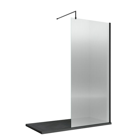 Hudson Reed 900mm Fluted Wetroom Screen with Support Bar