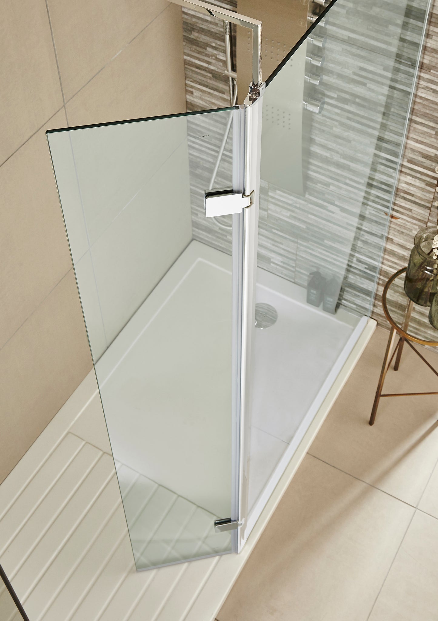 Hudson Reed Chrome Wetroom Swing Screen 300 x 1950mm