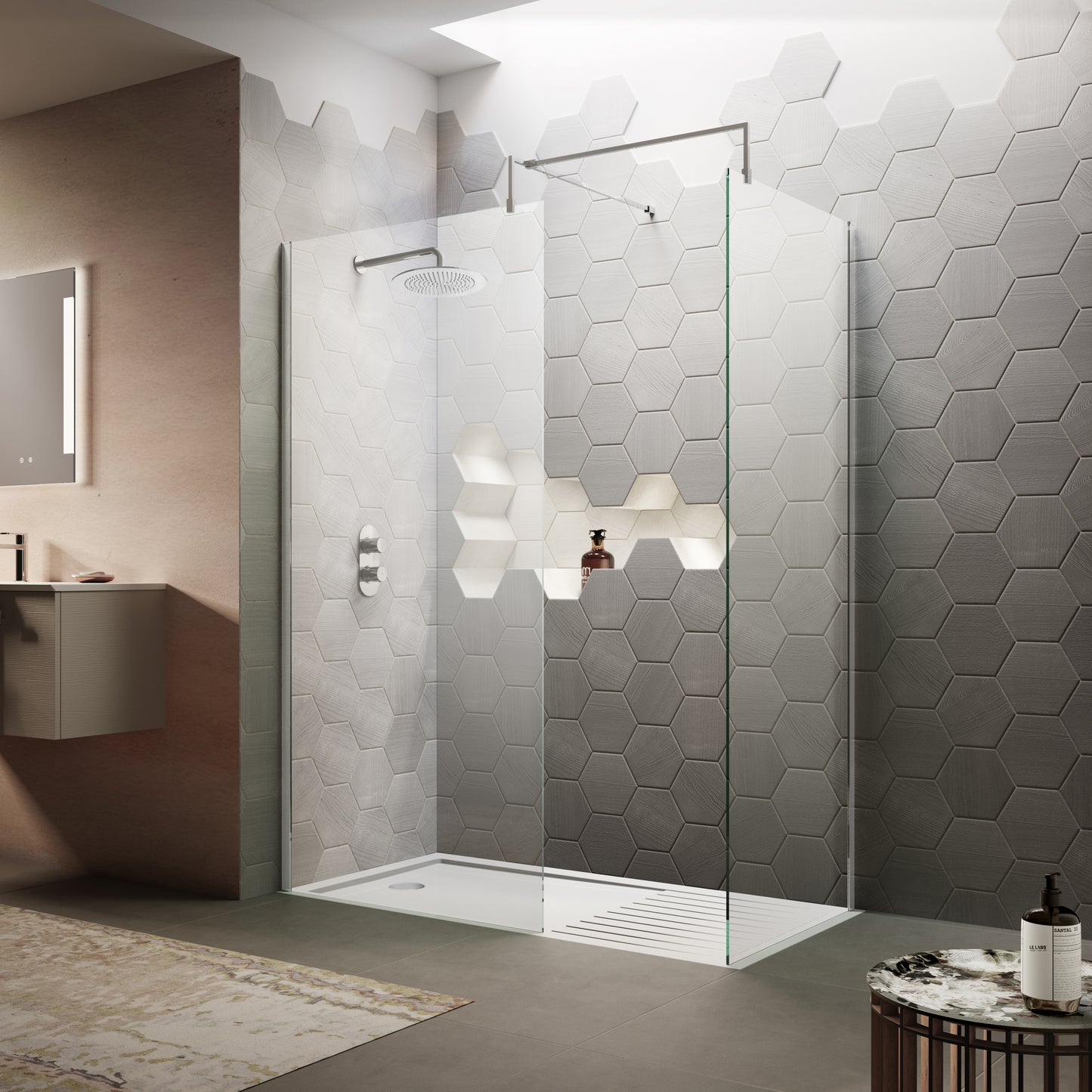 Hudson Reed 1200mm Wetroom Screen & Support Bar