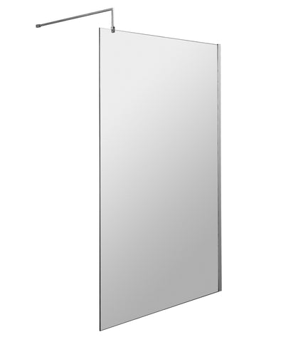 Hudson Reed 1100mm Wetroom Screen With Black Support Bar