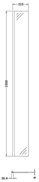 Hudson Reed 215mm Wetroom Return Screen