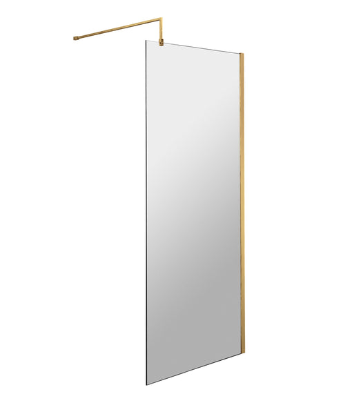 Hudson Reed 700mm Wetroom Screen With Brass Support Bar