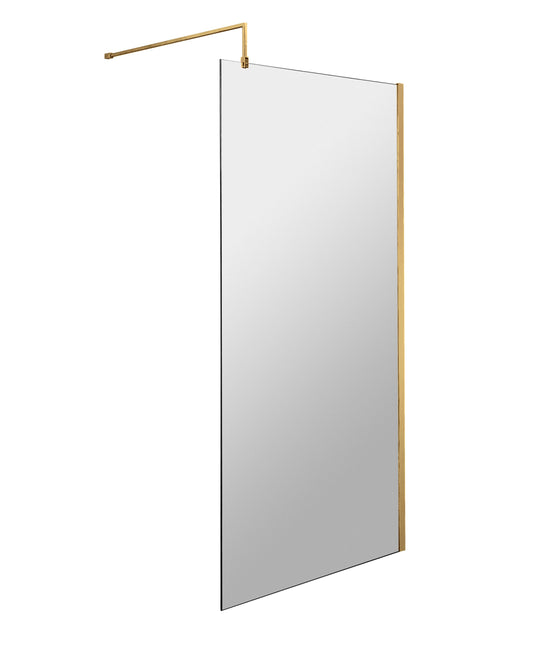 Hudson Reed 900mm Wetroom Screen With Brass Support Bar